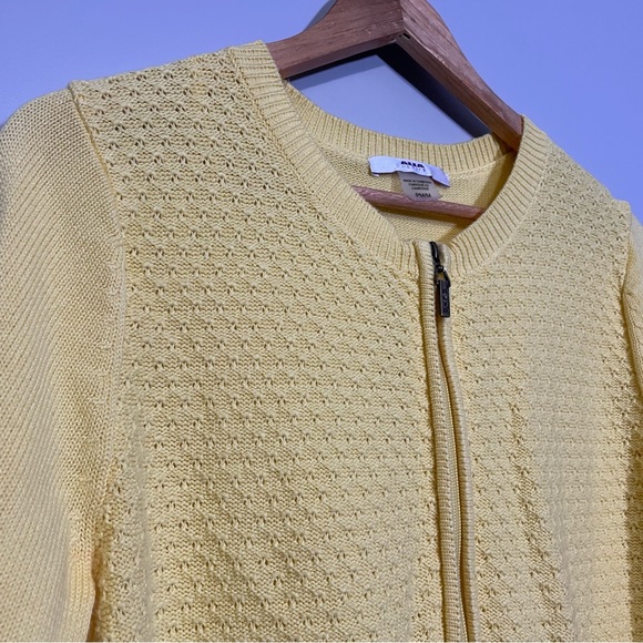 ALIA Petites Yellow Zip Up Cottagecore Cardigan - Medium - Picture 7 of 8